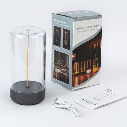 Світильник з магнітною ниткою (15х6,5см) від USB, LEDVANCE Decor Filament Floor, Чорний / Настільна лампа / Лампа нічник