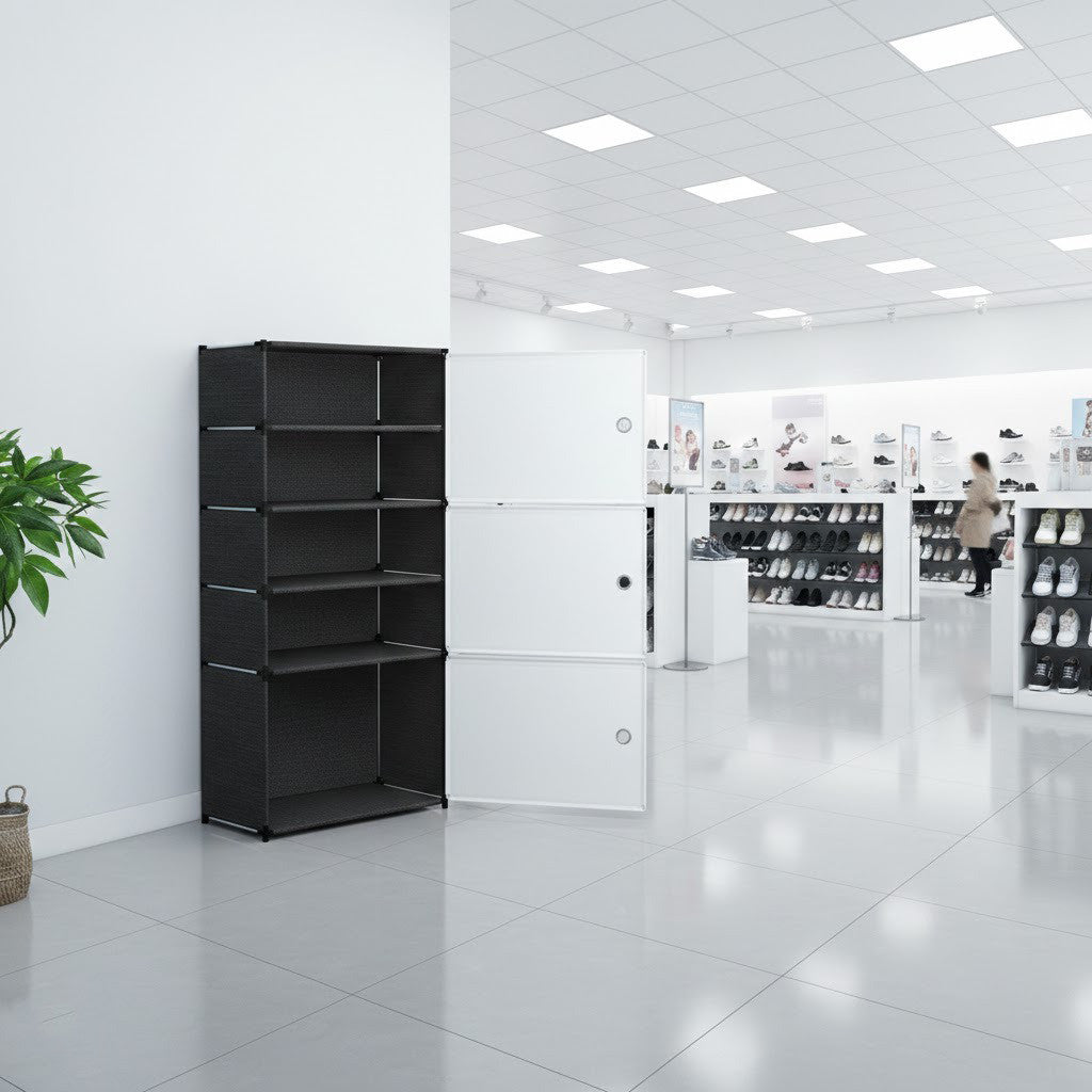 Полиця для взуття, BXG-02, Чорний / Взуттєва полиця / Шафа для взуття / Підставка для взуття
