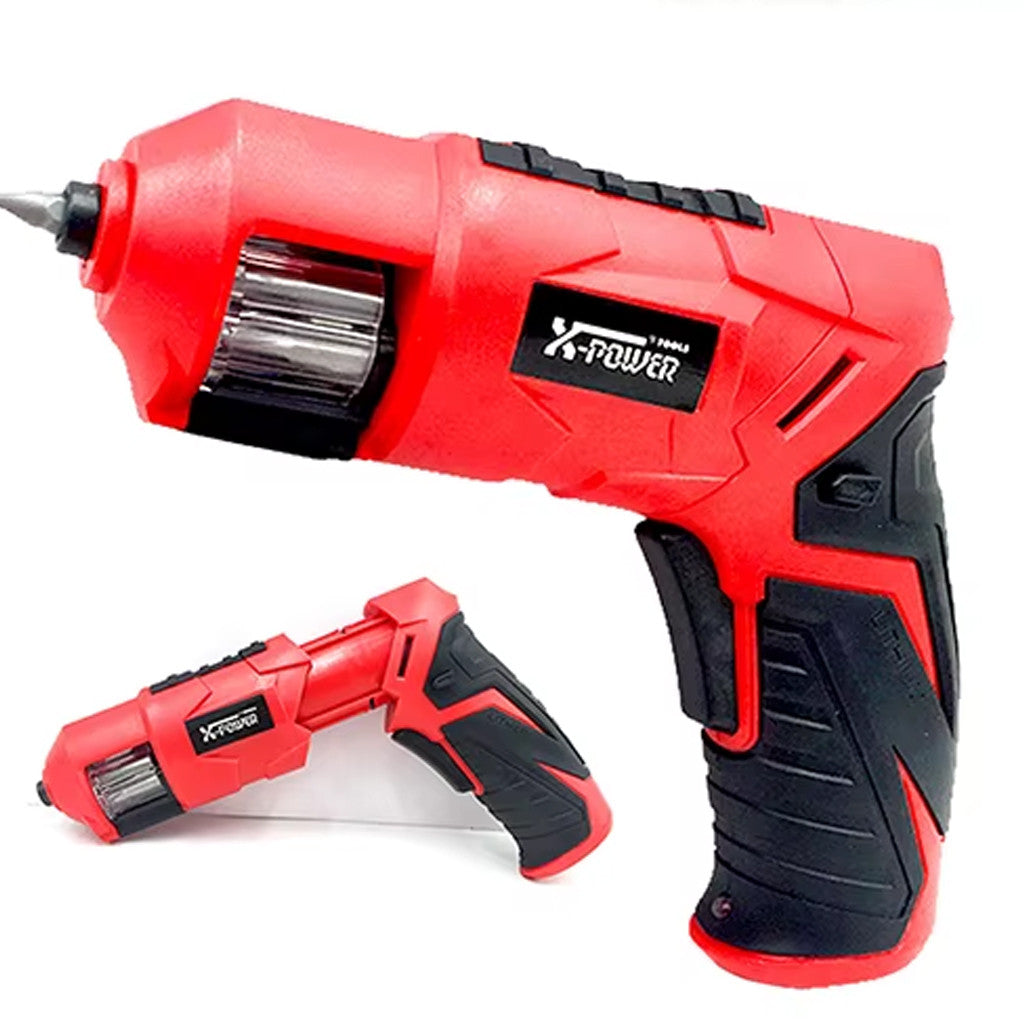 Акумуляторна викрутка від USB, 3,6 В, 4 Нм, +6 біт, X-POWER KCS625-Z6B, Червона / Викрутка револьверного типу / Електровикрутка