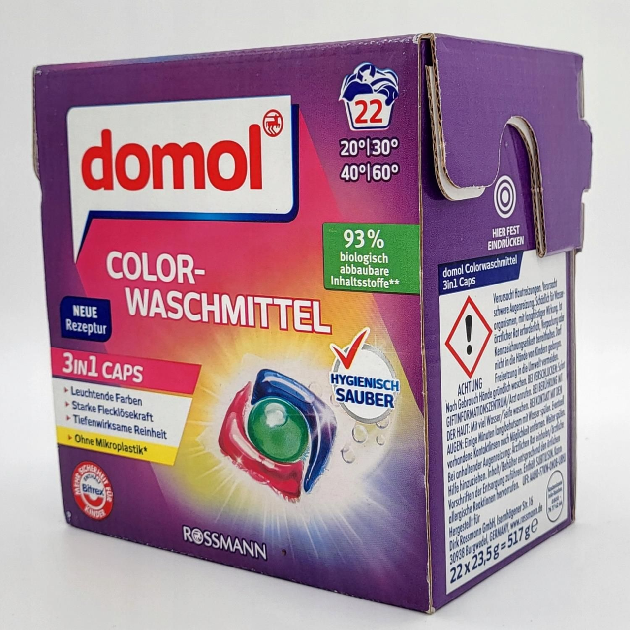 Капсули для прання кольорових речей, 22шт, Domol Color / Гель капсули для прання / Набір капсул для прання / Засіб для прання