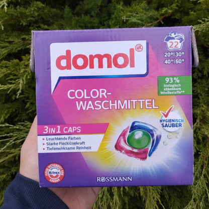 Капсули для прання кольорових речей, 22шт, Domol Color / Гель капсули для прання / Набір капсул для прання / Засіб для прання