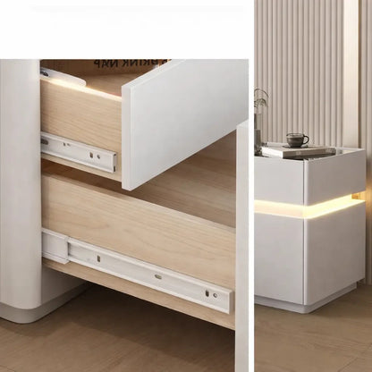 Тумбочка з USB, датчиком освітлення, Bluetooth, з сейфом, 51х40х40см, Білий / Тумбочка розумна / Смарт тумбочка