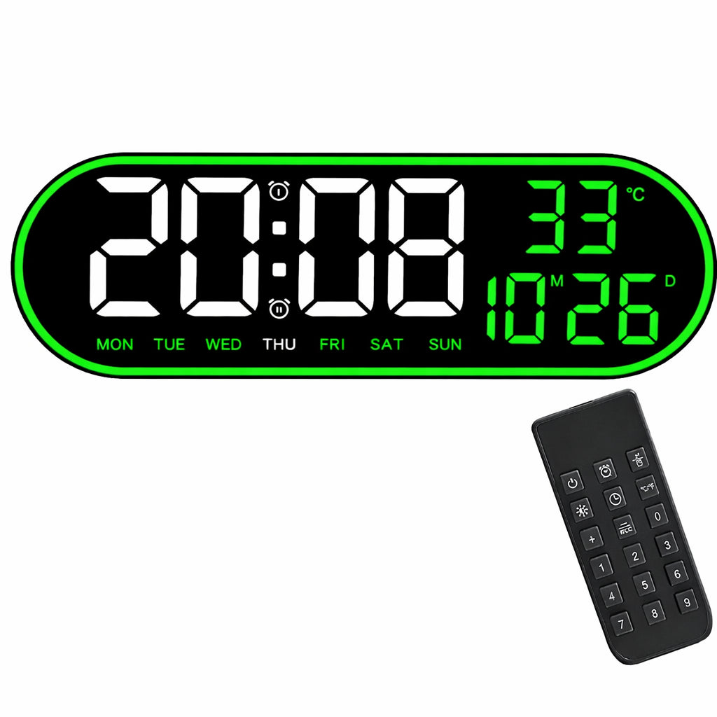 Настінний годинник з пультом (38×12см), від USB та батарейки, GH8021, / Електронний годинник / Годинник на стіну