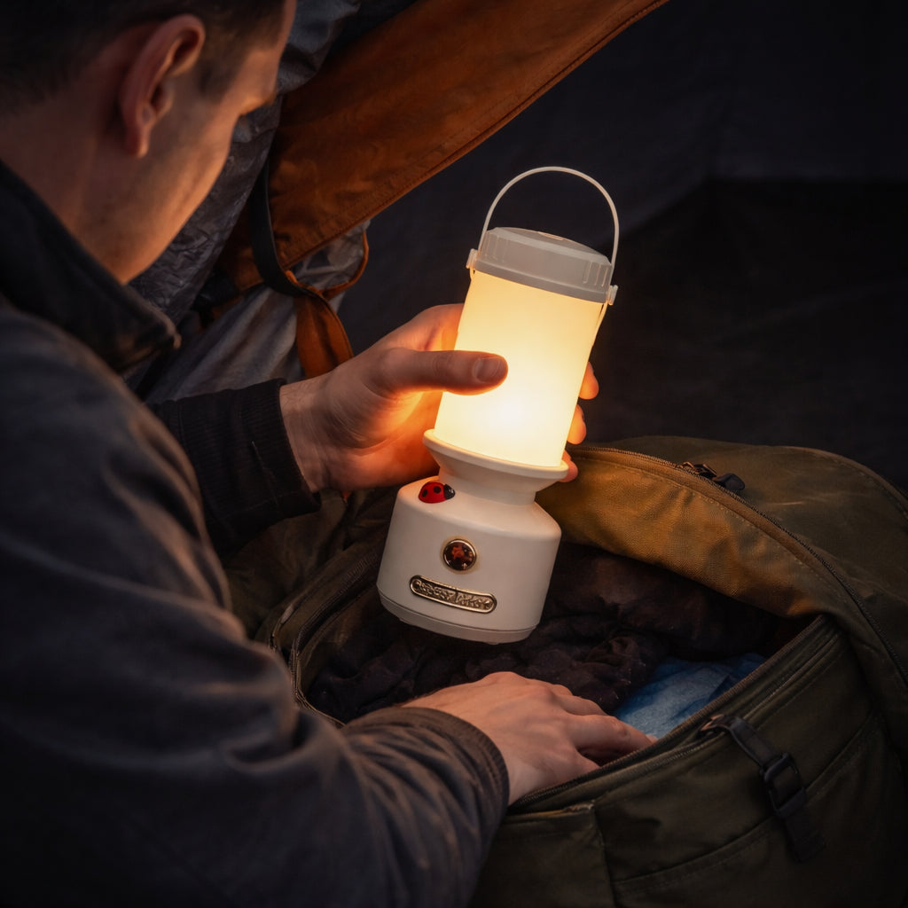 Світлодіодний акумуляторний нічник 500 mAh, USB, Бежевий / Настільна лампа-світильник / Лампа для кемпінгу