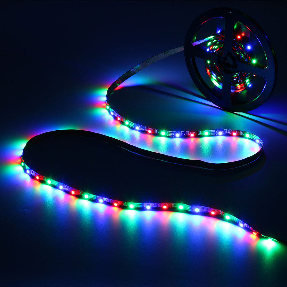 Світлодіодна LED стрічка 5м, від USB + пульт, Bluetooth, RGB / Лед підсвітка в кімнату / Самоклеюча RGB стрічка
