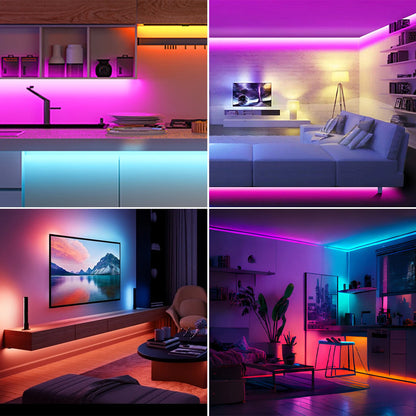 Світлодіодна LED стрічка 5м, від USB + пульт, Bluetooth, RGB / Лед підсвітка в кімнату / Самоклеюча RGB стрічка
