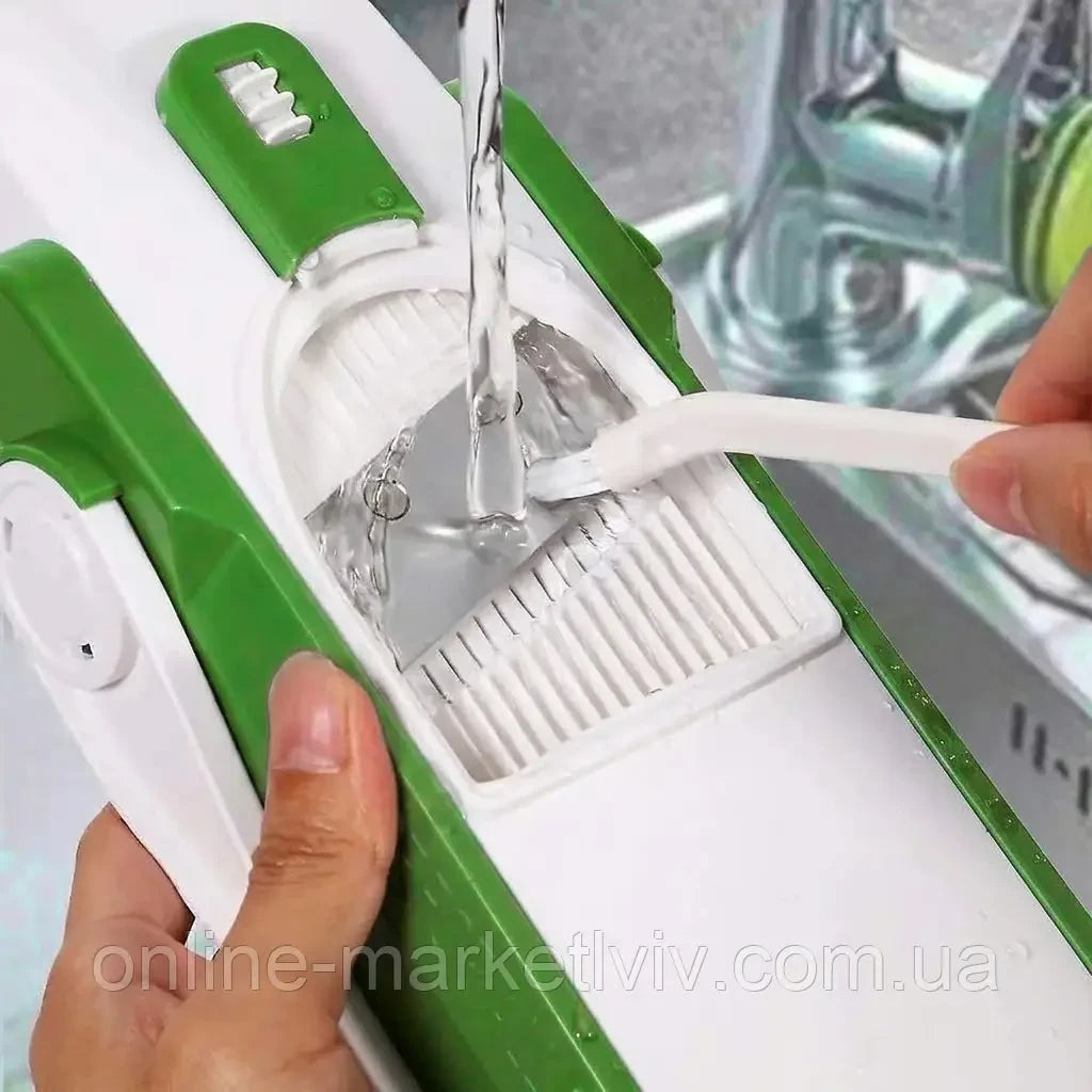 Мультислайсер для овочів, Brava Spring Slicer, Зелений / Овочерізка ручна / Кухонний слайсер для овочів