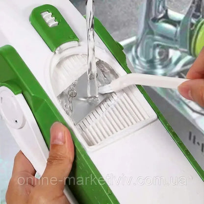 Мультислайсер для овочів, Brava Spring Slicer, Зелений / Овочерізка ручна / Кухонний слайсер для овочів