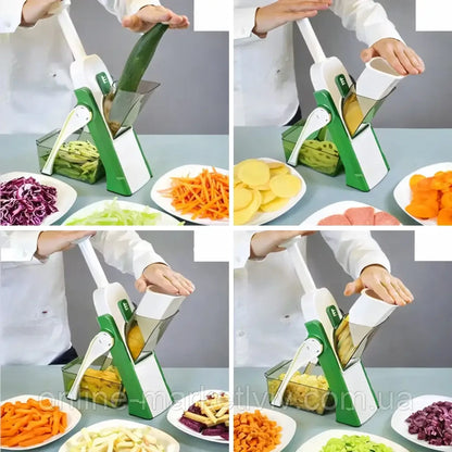 Мультислайсер для овочів, Brava Spring Slicer, Зелений / Овочерізка ручна / Кухонний слайсер для овочів