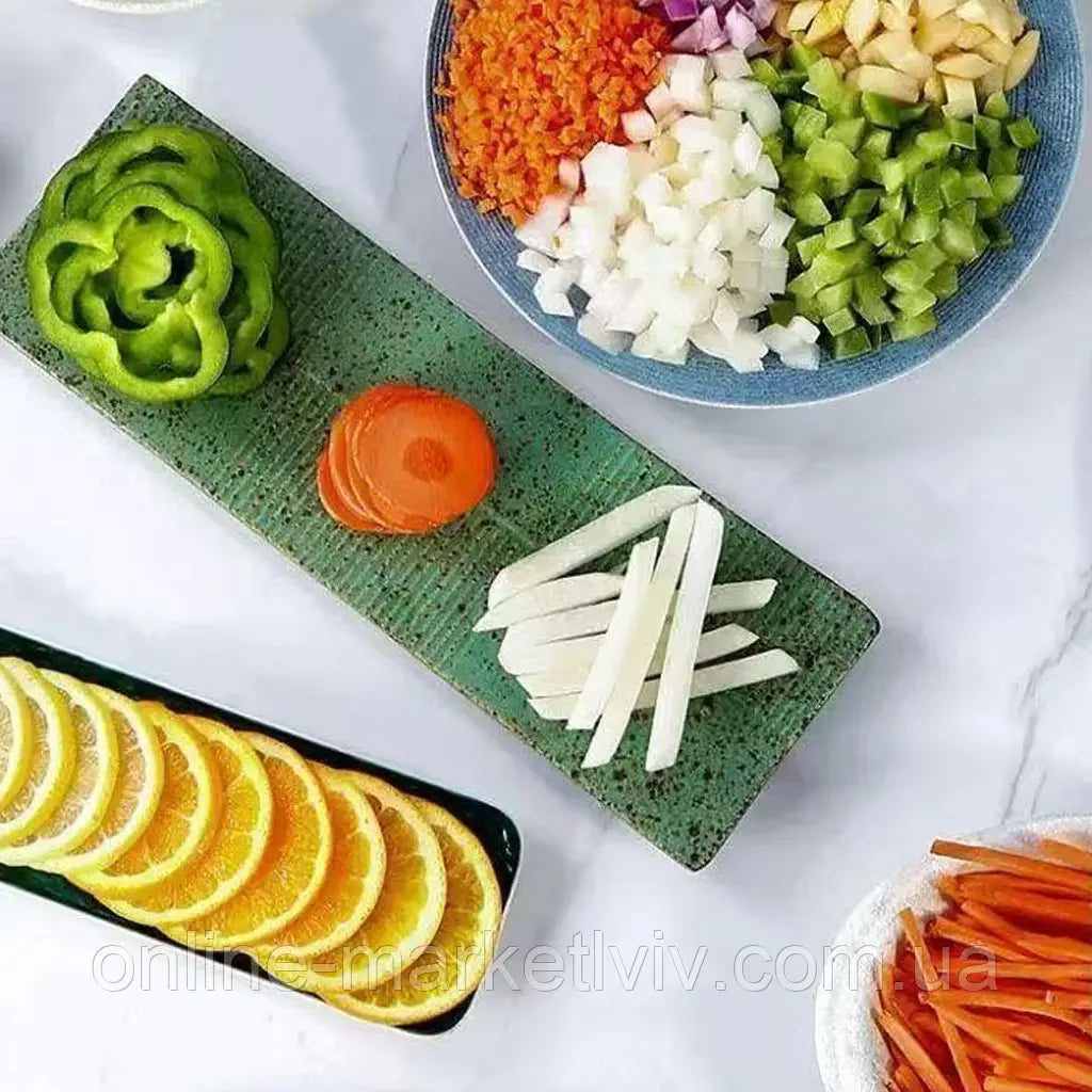 Мультислайсер для овочів, Brava Spring Slicer, Зелений / Овочерізка ручна / Кухонний слайсер для овочів
