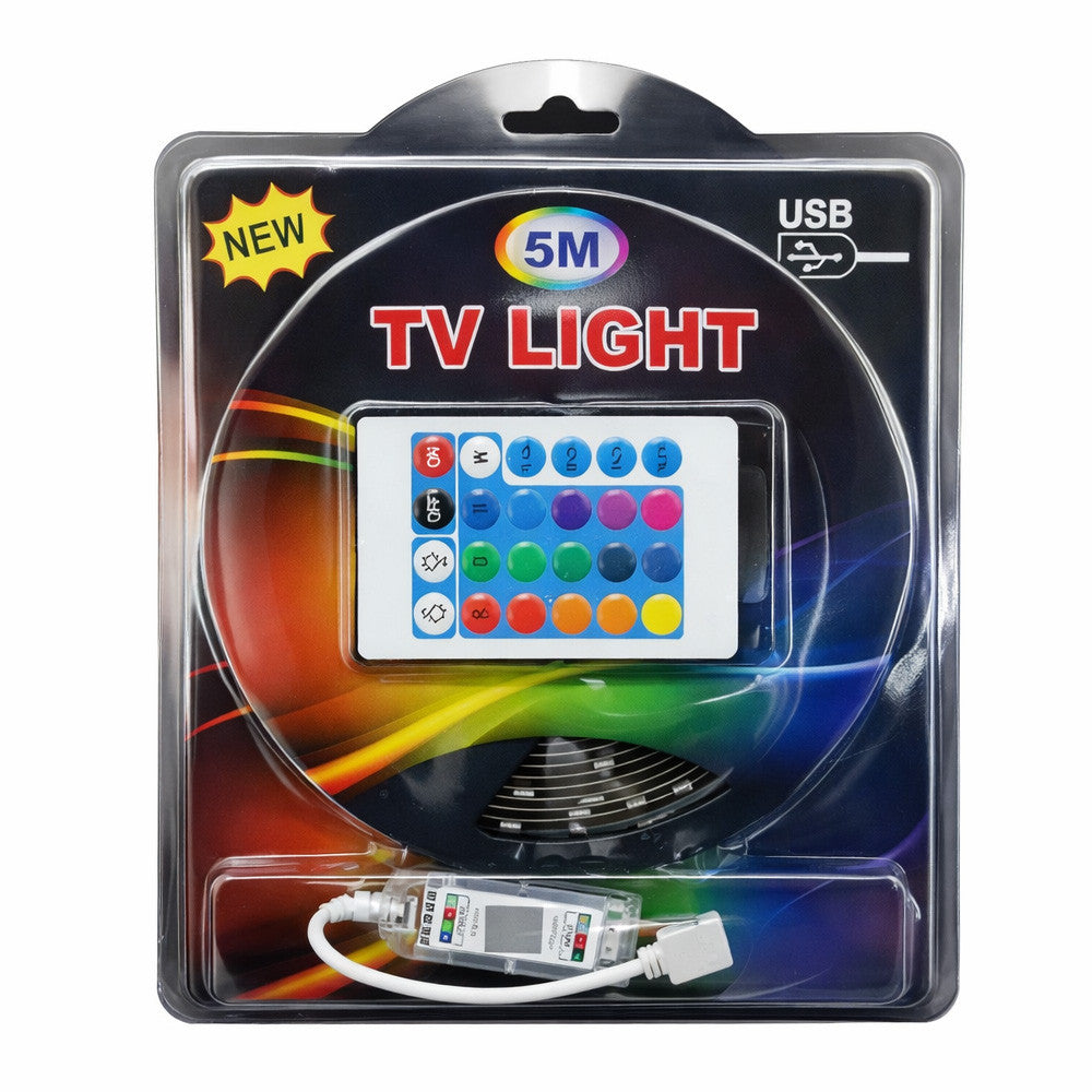 Світлодіодна LED стрічка 5м, від USB + пульт, Bluetooth, RGB / Лед підсвітка в кімнату / Самоклеюча RGB стрічка