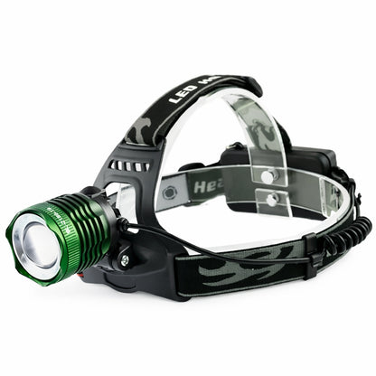 Налобний ліхтар + 2 акумулятори, Zoom, USB, Police 2189-T6, Зелений / Ліхтарик на лоб / Світлодіодний ліхтар на голову
