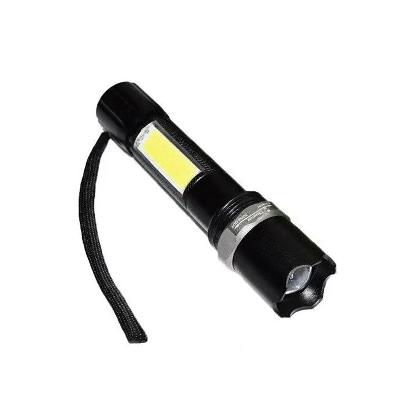 Ручний ліхтар акумуляторний з ZOOM, USB, 9626-XPE+COB, Чорний / Світлодіодний ліхтарик / Тактичний ліхтарик ручний