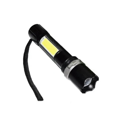 Ручний ліхтар акумуляторний з ZOOM, USB, 9626-XPE+COB, Чорний / Світлодіодний ліхтарик / Тактичний ліхтарик ручний