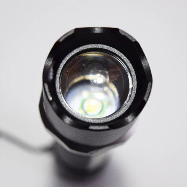 Ручний ліхтар акумуляторний з ZOOM, USB, 9626-XPE+COB, Чорний / Світлодіодний ліхтарик / Тактичний ліхтарик ручний