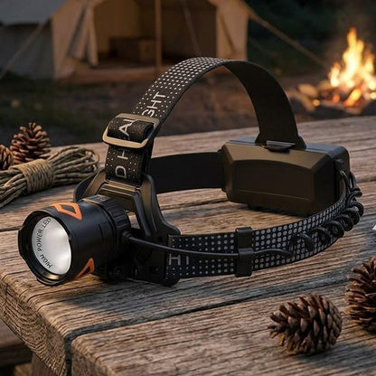 Ліхтар налобний акумуляторний з Zoom, USB, SY-8503-3, Чорний / Світлодіодний ліхтарик на голову / Ліхтарик на лоб