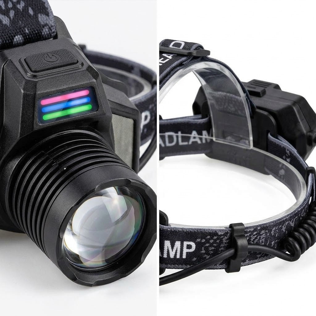 Ліхтар налобний + 2 акумулятори, USB, BL-T164-3, Чорний / Ліхтарик на голову / Світлодіодний ліхтар на лоб