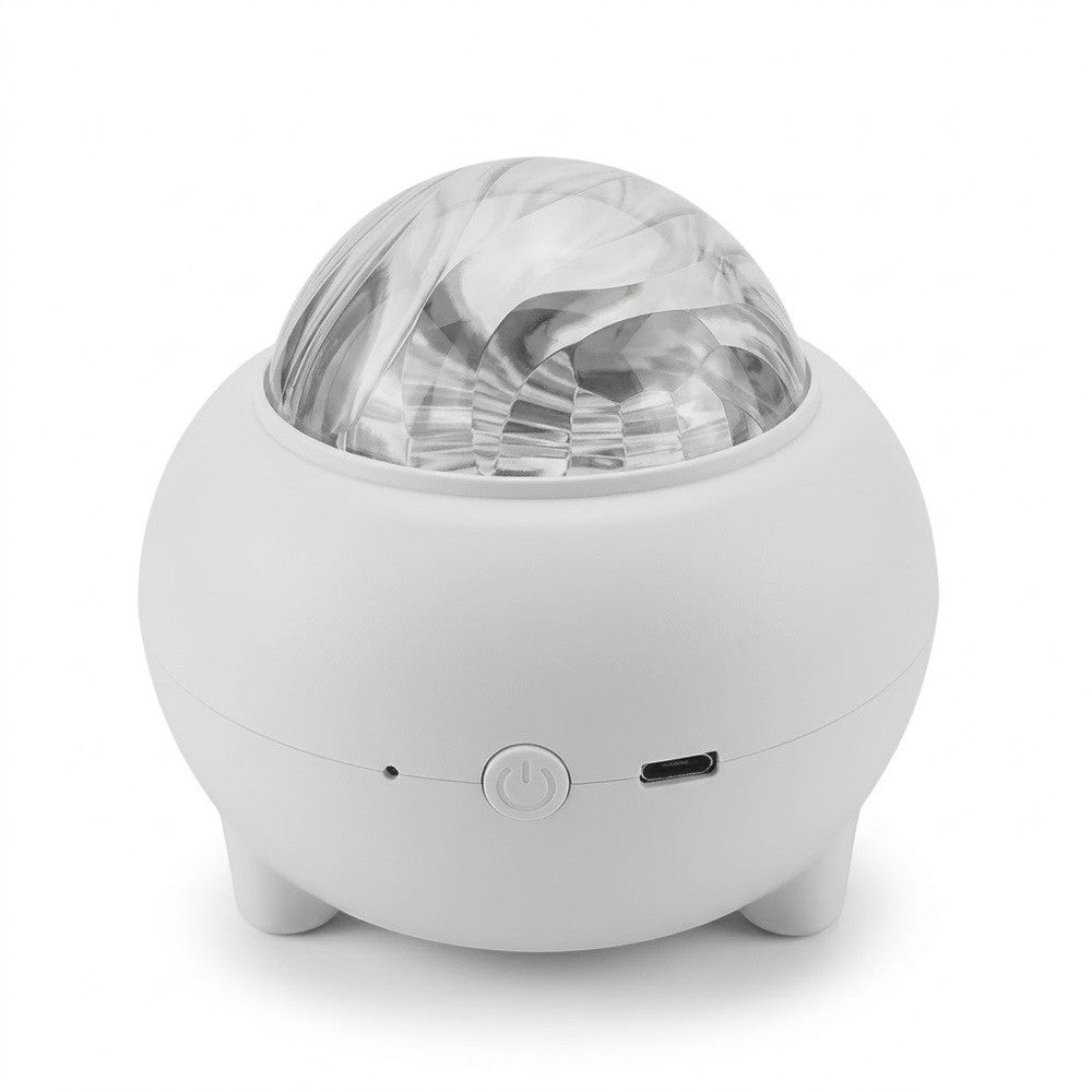 Диско-шар лазерний від USB, Bluetooth, MP3, 11х9.4 см, Білий / Світлодіодний нічник музичний / Проектор зоряного сяйва