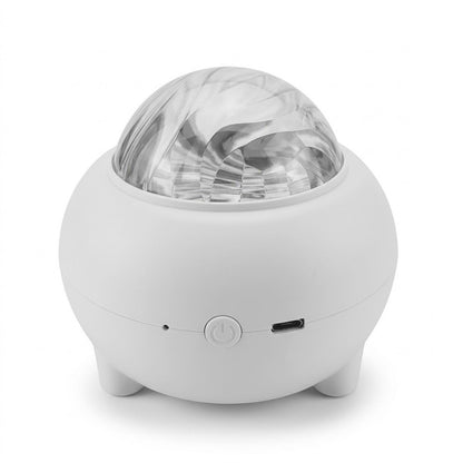 Диско-шар лазерний від USB, Bluetooth, MP3, 11х9.4 см, Білий / Світлодіодний нічник музичний / Проектор зоряного сяйва