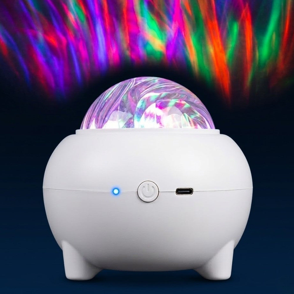 Диско-шар лазерний від USB, Bluetooth, MP3, 11х9.4 см, Білий / Світлодіодний нічник музичний / Проектор зоряного сяйва