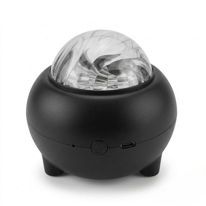 Диско-шар лазерний від USB, Bluetooth, MP3, 11х9.4 см, Білий / Світлодіодний нічник музичний / Проектор зоряного сяйва