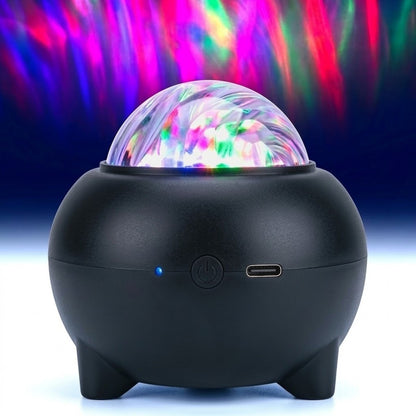 Диско-шар лазерний від USB, Bluetooth, MP3, 11х9.4 см, Білий / Світлодіодний нічник музичний / Проектор зоряного сяйва