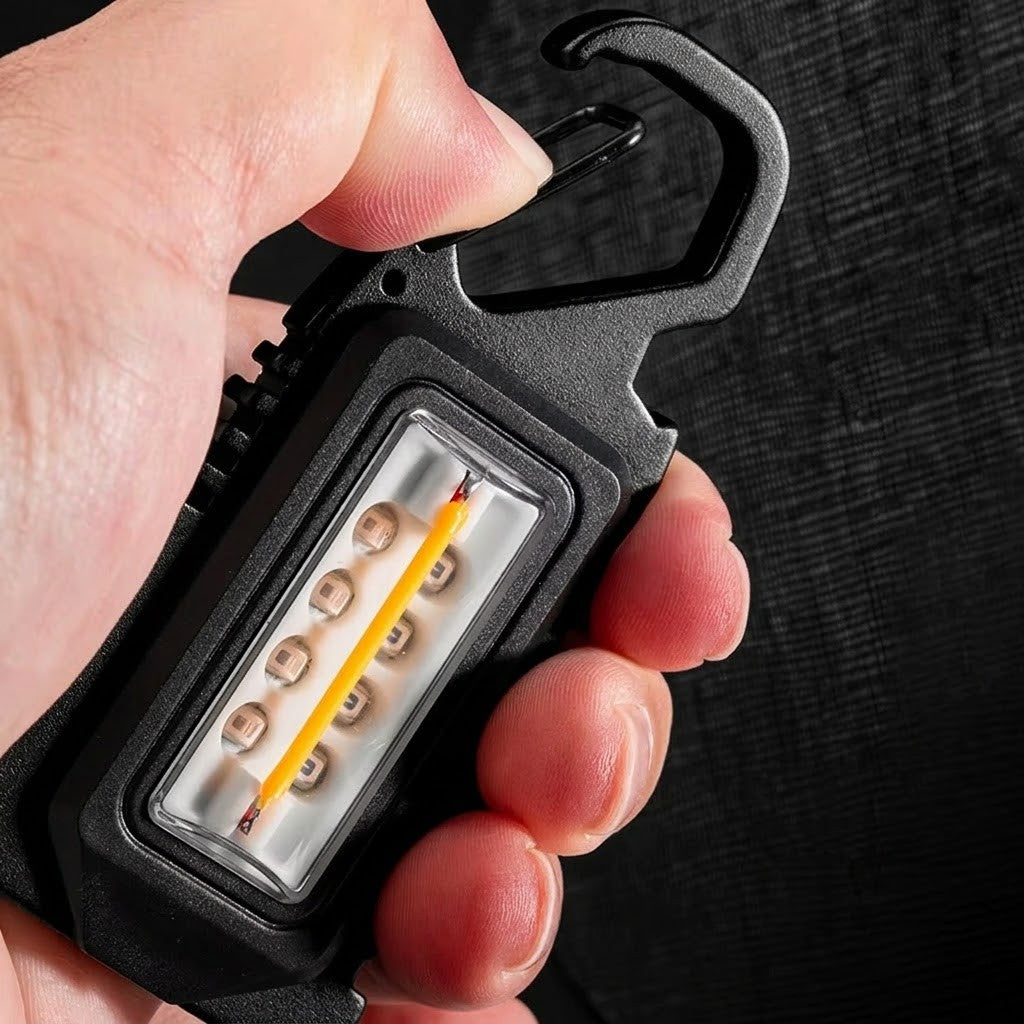Міні ліхтар брелок з USB та карабіном, 8 LED, / Портативний світлодіодний ліхтарик на ключі