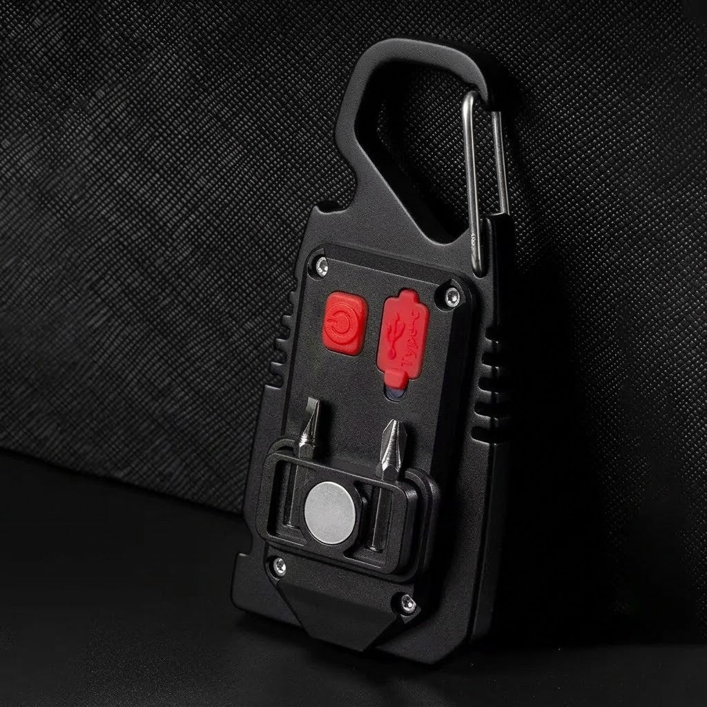 Міні ліхтар брелок з USB та карабіном, 8 LED, / Портативний світлодіодний ліхтарик на ключі