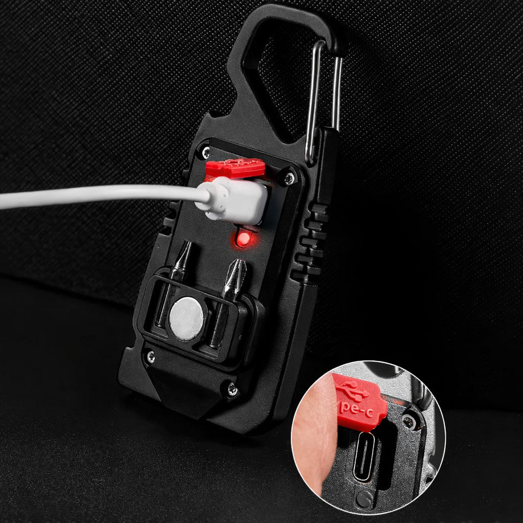 Міні ліхтар брелок з USB та карабіном, 8 LED, / Портативний світлодіодний ліхтарик на ключі