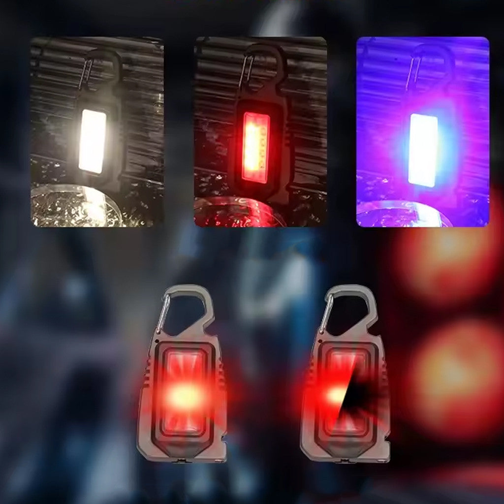 Міні ліхтар брелок з USB та карабіном, 8 LED, / Портативний світлодіодний ліхтарик на ключі