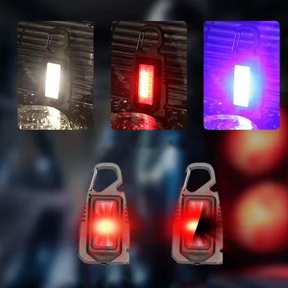 Міні ліхтар брелок з USB та карабіном, 8 LED, / Портативний світлодіодний ліхтарик на ключі