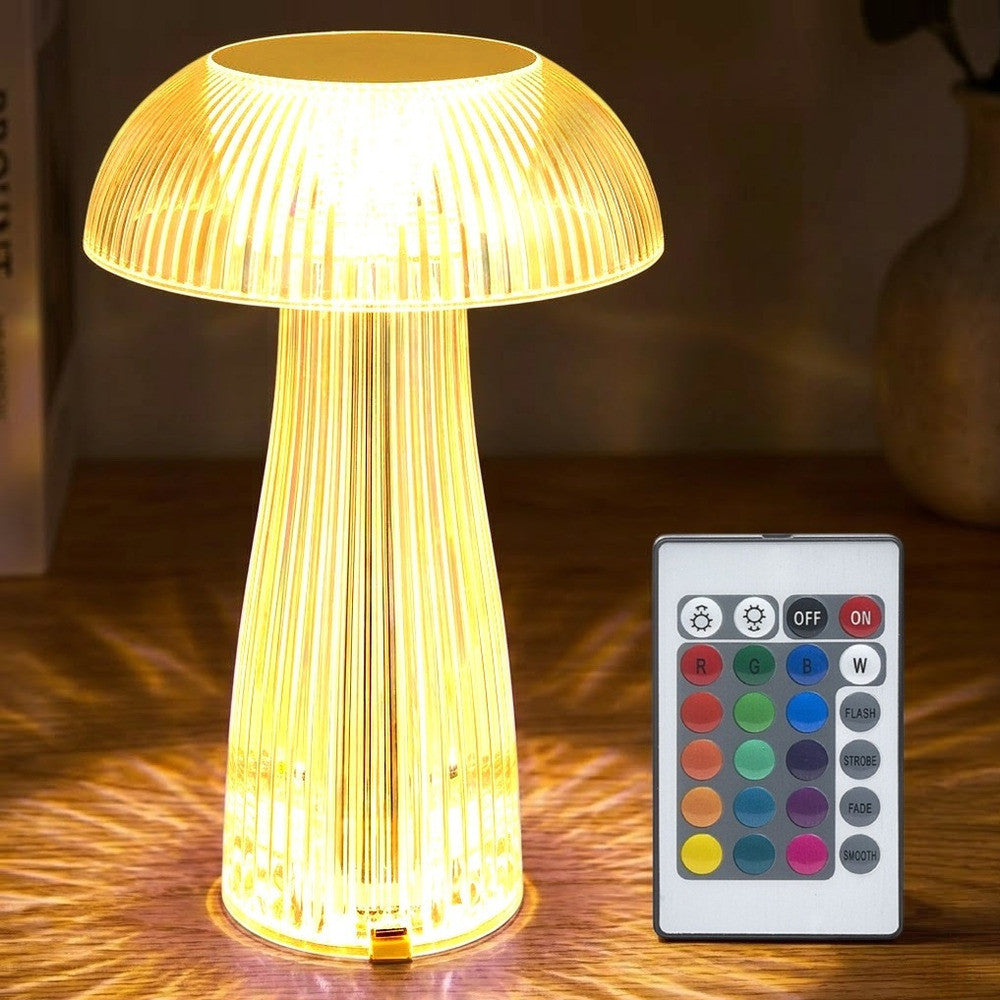 Настільна лампа світлодіодна "Гриб", від USB, 16LED + пульт ДК, Білий / Акумуляторний світильник / Лампа-нічник