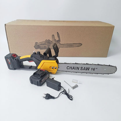 Акумуляторна ланцюгова пила 16", 48V +2АКБ Chain Saw, Жовтий / Акумуляторна бензопила з шиною 40 см для дерева, саду, дачі