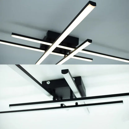 Керована світлодіодна люстра 70 Вт, 850x850x90 мм, LINE 4L RC 70 / Стельова LED люстра