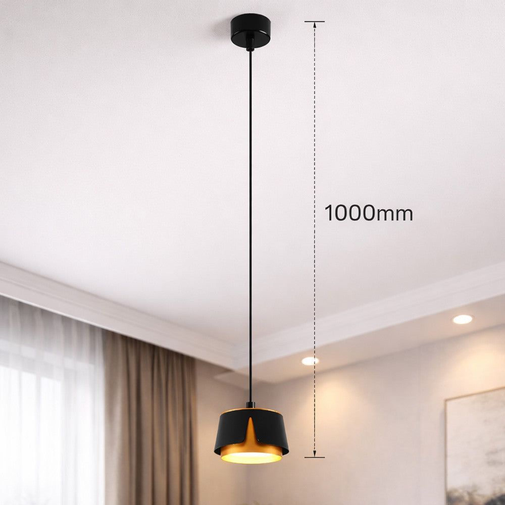 Світильник підвісний 100x1000 мм, для лампи GX53, TELA R Чорно-золотий / Підвісний світильник