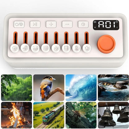 Генератор білого шуму зі звуками природи 3в1 (білий шум + Bluetooth колонка + RGB нічник), Білий / Блютуз колонка нічник