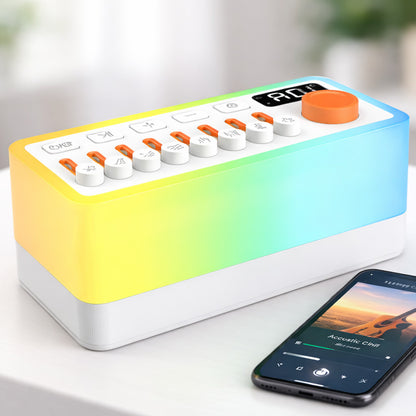 Генератор білого шуму зі звуками природи 3в1 (білий шум + Bluetooth колонка + RGB нічник), Білий / Блютуз колонка нічник