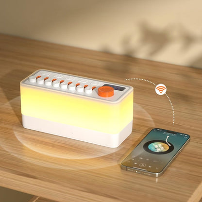 Генератор білого шуму зі звуками природи 3в1 (білий шум + Bluetooth колонка + RGB нічник), Білий / Блютуз колонка нічник