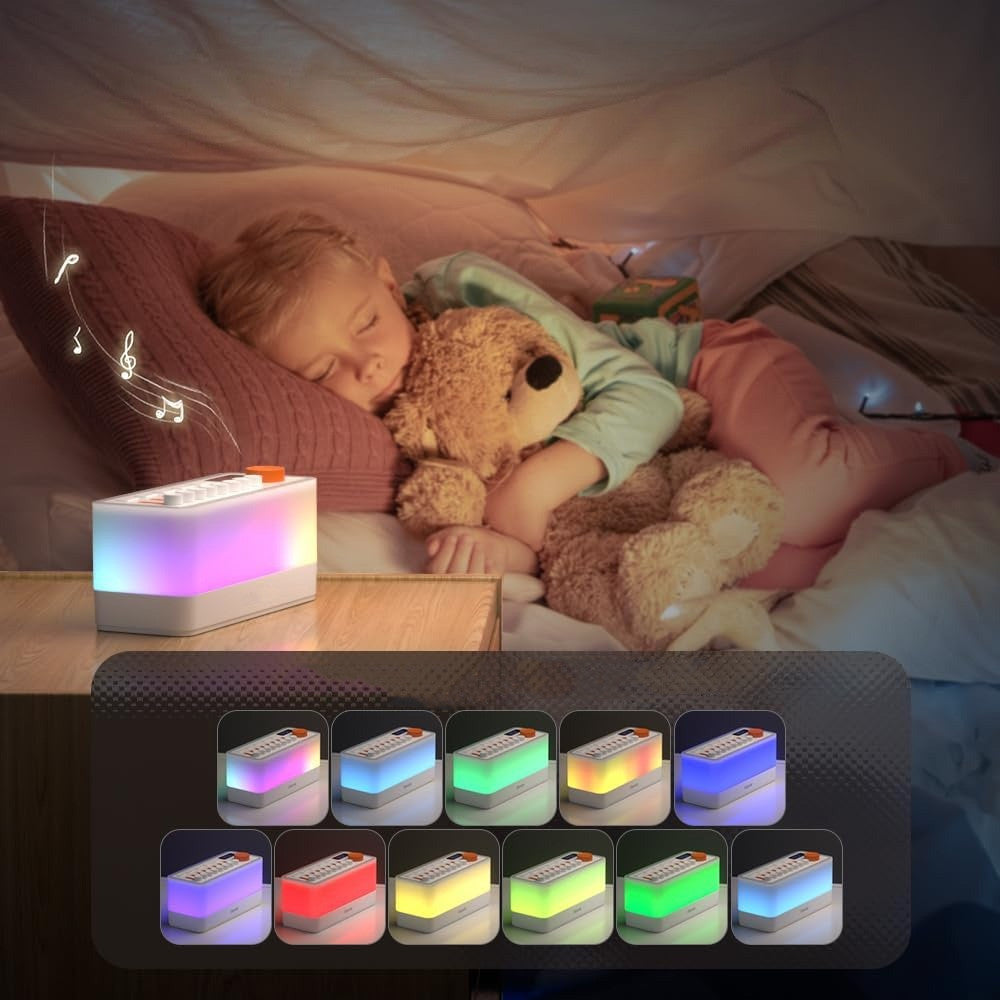 Генератор білого шуму зі звуками природи 3в1 (білий шум + Bluetooth колонка + RGB нічник), Білий / Блютуз колонка нічник