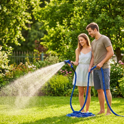 Шланг для поливу 30м з розпилювачем, Magic Hose, Синій / Шланг садовий, що розтягується / Поливочний шланг