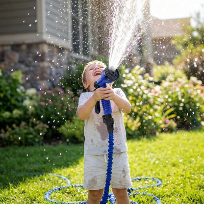 Шланг для поливу 30м з розпилювачем, Magic Hose, Синій / Шланг садовий, що розтягується / Поливочний шланг