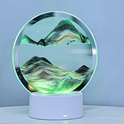 Настільна LED лампа Пісочний годинник, 3D Sand Painting від USB або батарейок, / Декоративний RGB нічник-світильник