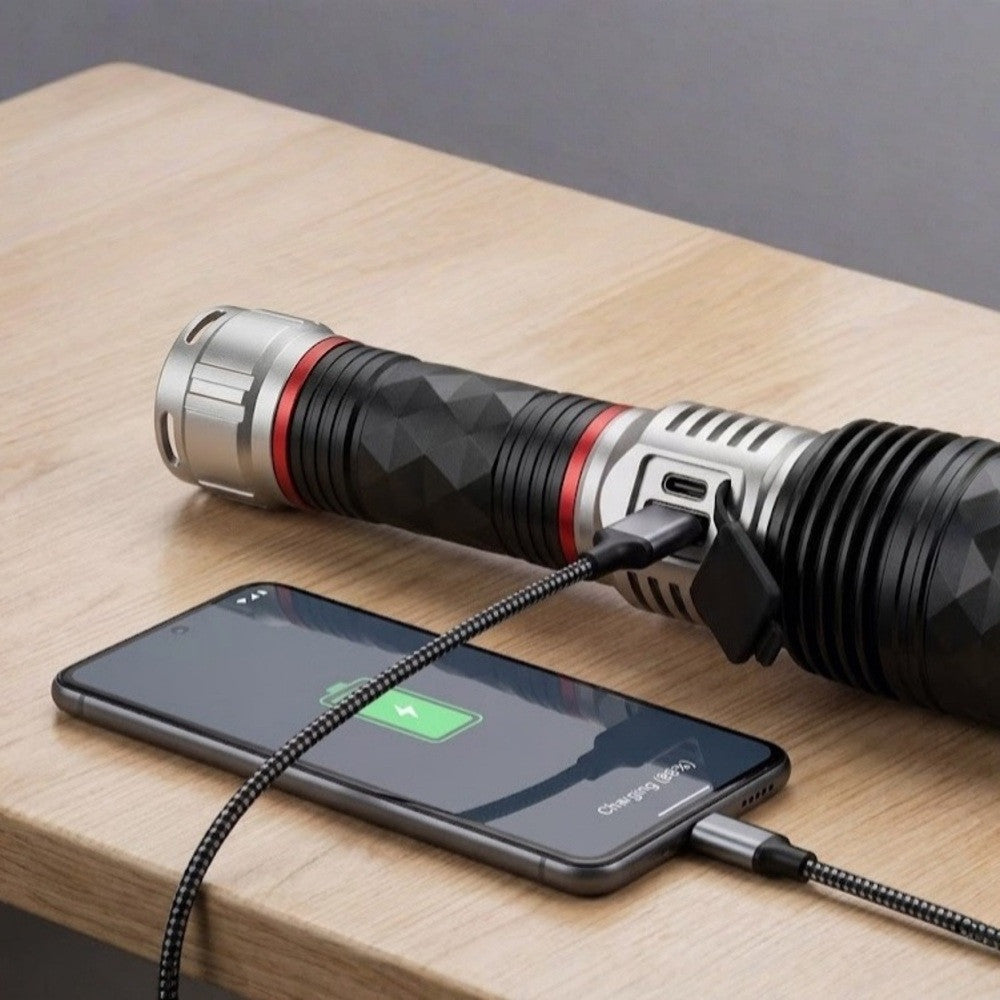 Ручний ліхтар світлодіодний 30W, 1х26650, Zoom, CB-G685, Чорний / Акумуляторний ліхтар тактичний / LED-ліхтарик металевий