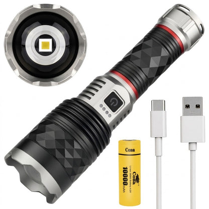 Ручний ліхтар світлодіодний 30W, 1х26650, Zoom, CB-G685, Чорний / Акумуляторний ліхтар тактичний / LED-ліхтарик металевий