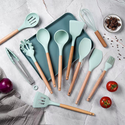 Набір кухонного приладдя, 19 предметів, Kitchen Set, Бірюзовий / Набір для кухні / Кухонне приладдя