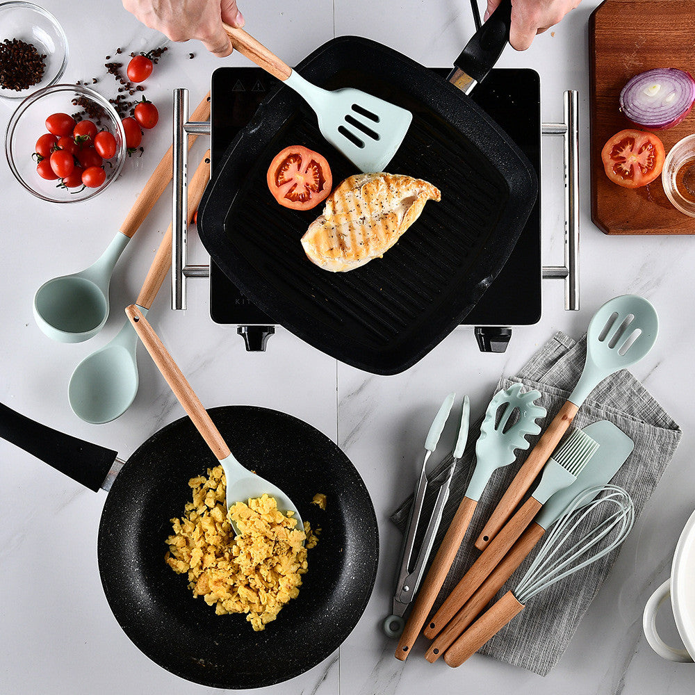Набір кухонного приладдя, 19 предметів, Kitchen Set, Бірюзовий / Набір для кухні / Кухонне приладдя