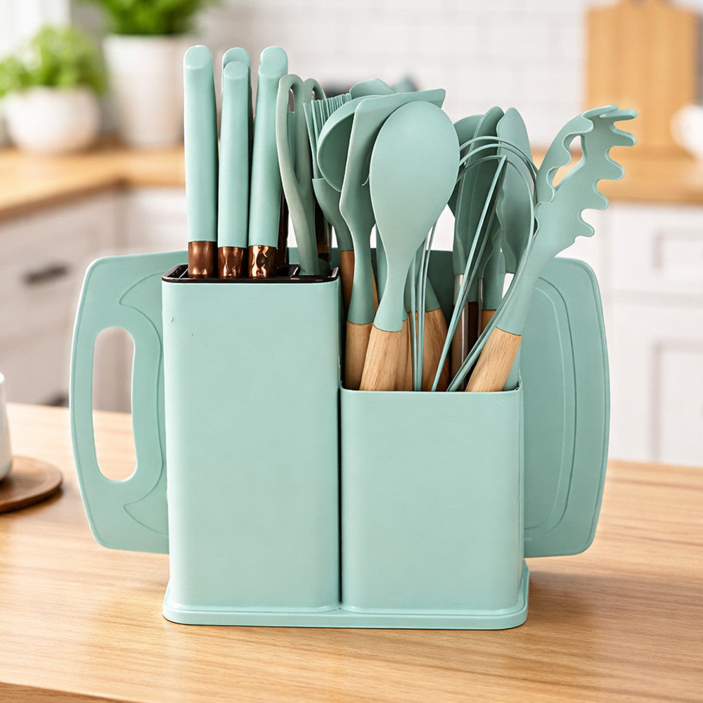Набір кухонного приладдя, 19 предметів, Kitchen Set, Бірюзовий / Набір для кухні / Кухонне приладдя