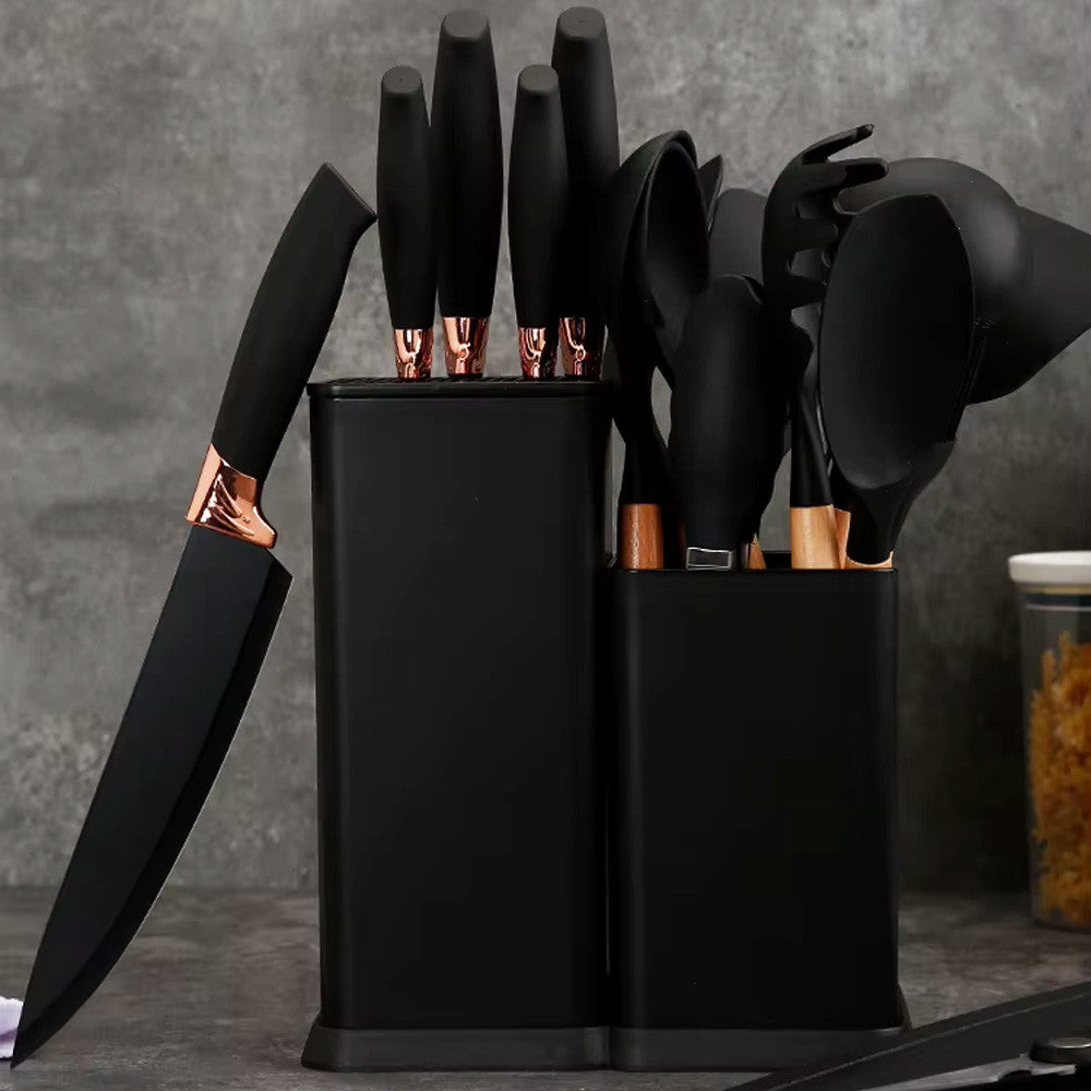 Набір кухонного приладдя, 19 предметів Kitchen Set, Чорний / Набір для кухні / Кухонний набір приладів