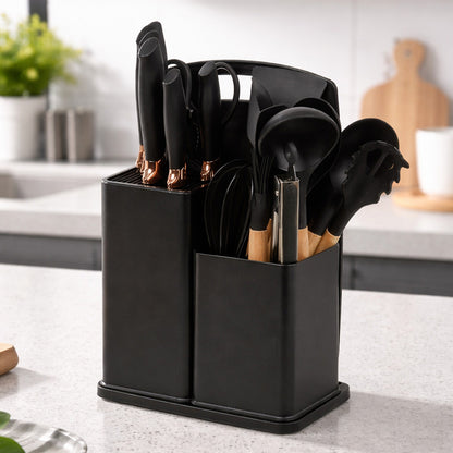 Набір кухонного приладдя, 19 предметів Kitchen Set, Чорний / Набір для кухні / Кухонний набір приладів