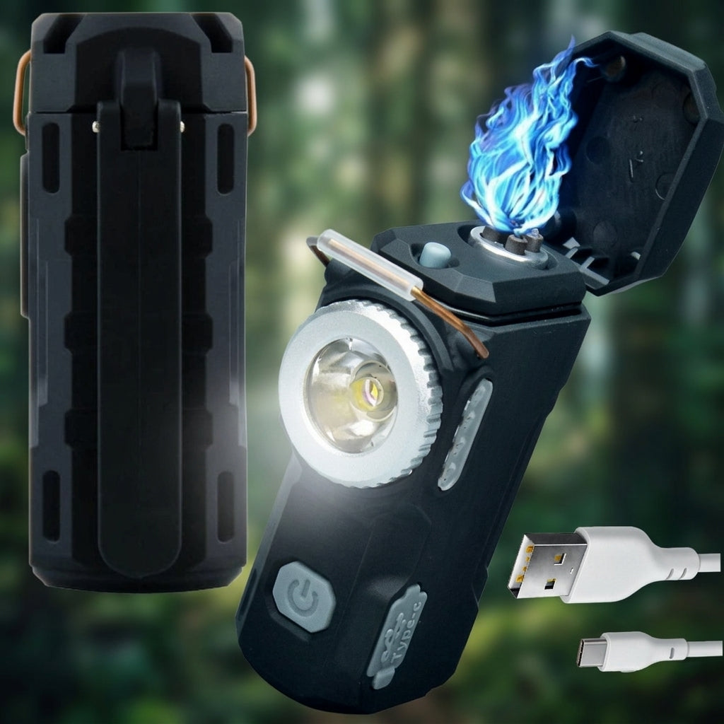 Ручний ліхтар акумуляторний 60x30 мм, USB, D49, Чорний  / Світлодіодний ліхтарик / Портативний LED-ліхтар / Ліхтарик ручний